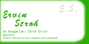 ervin stroh business card